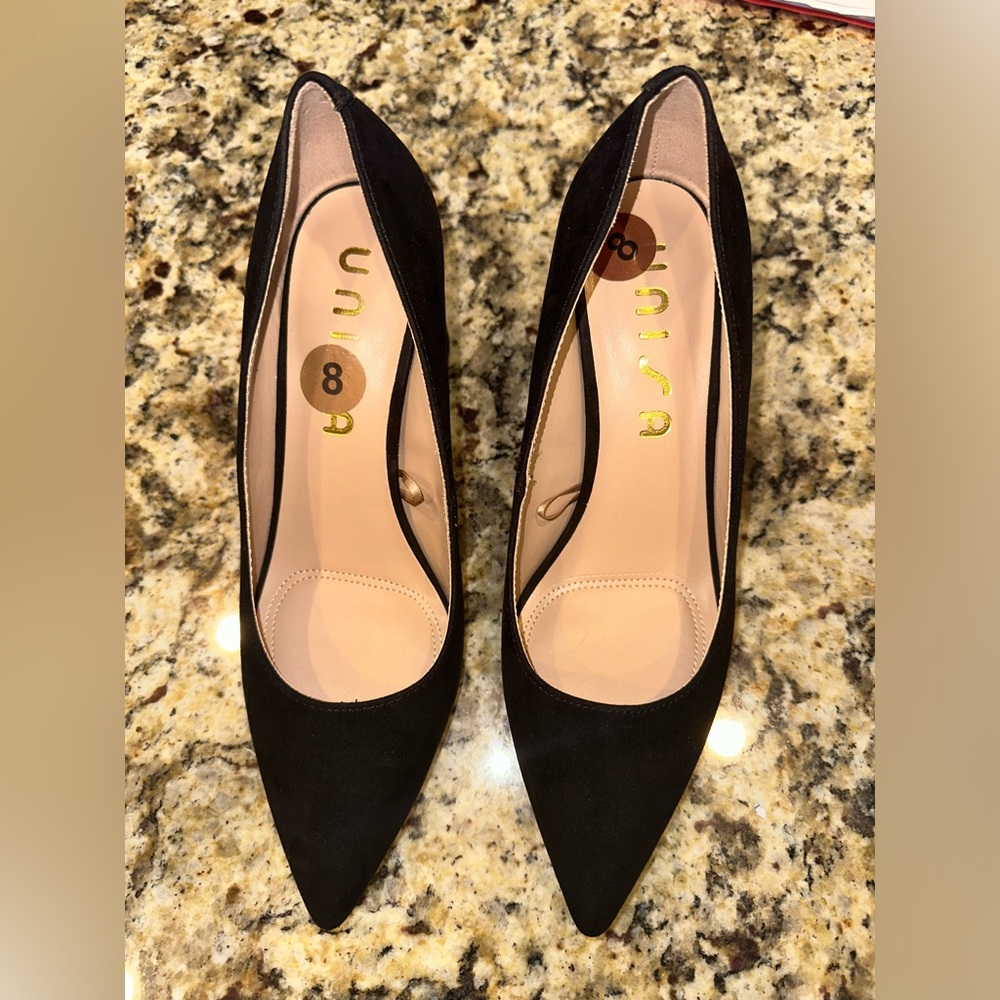 UNISA Black Velvet Block Heels